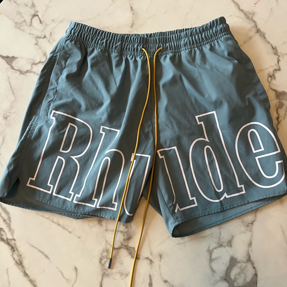 Rhude Blue Athletic Shorts with Elastic Waistband